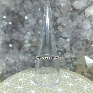 Multicolor CZ Stacking Band Ring